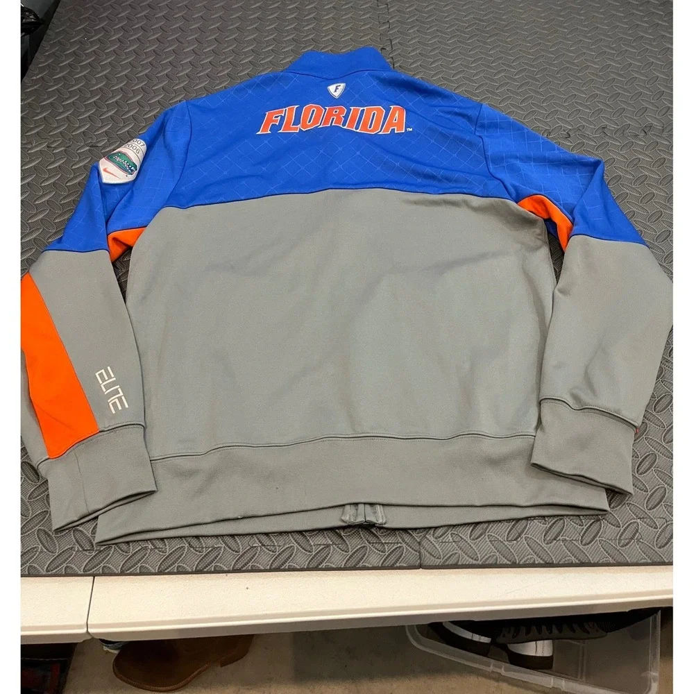 Nike Florida Gators Track Jacket Mens L Blue Gray Full Zip Elite Dri-Fit NCAA